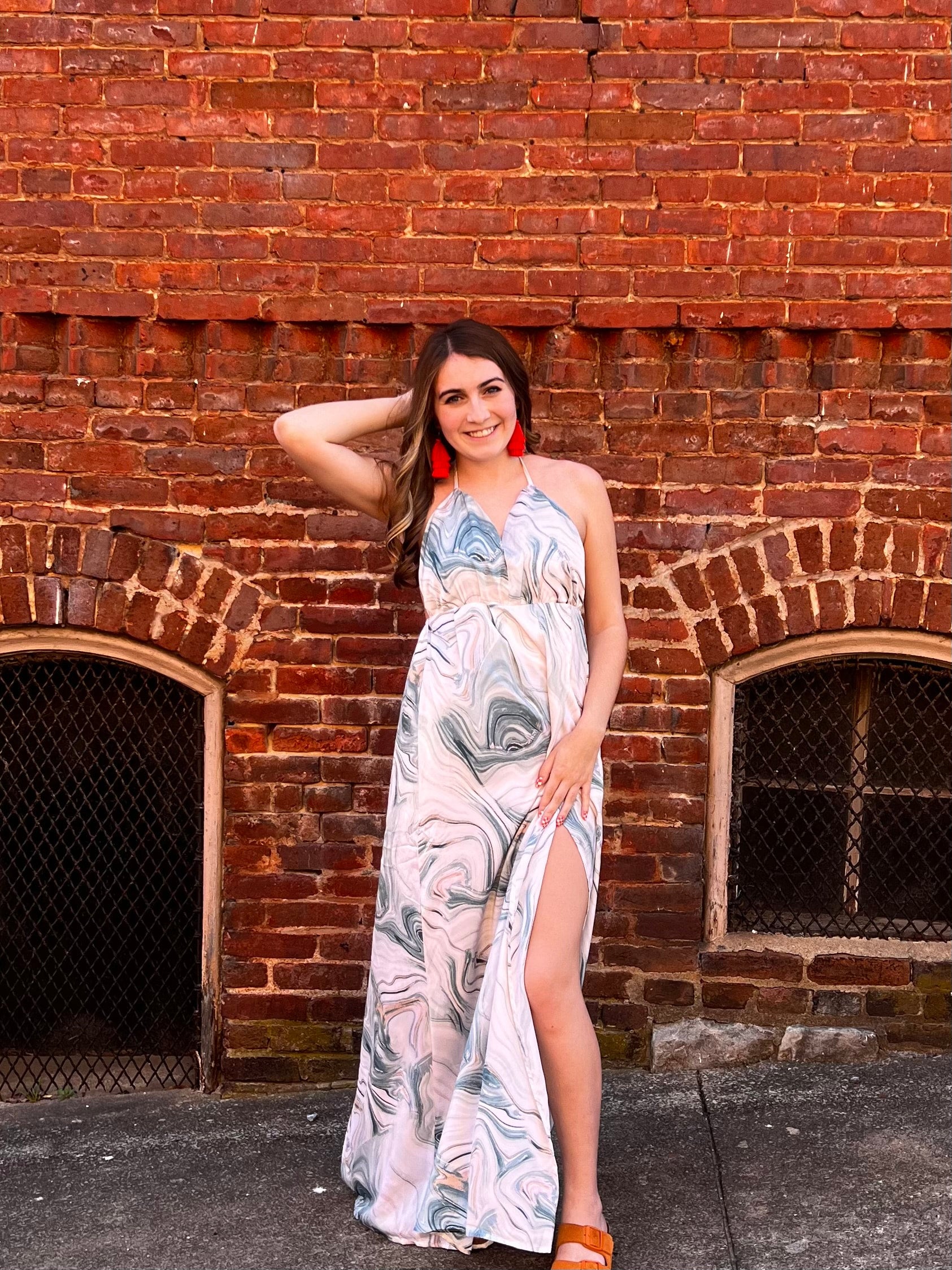 luna halter dress Luna Open Back Halter Maxi Dress - Orange Tie dye dress For Sale - Dress for vacation| Long Dress
